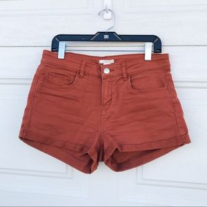 H&M Shorts Rust Orange Cuffed Hem Size 4